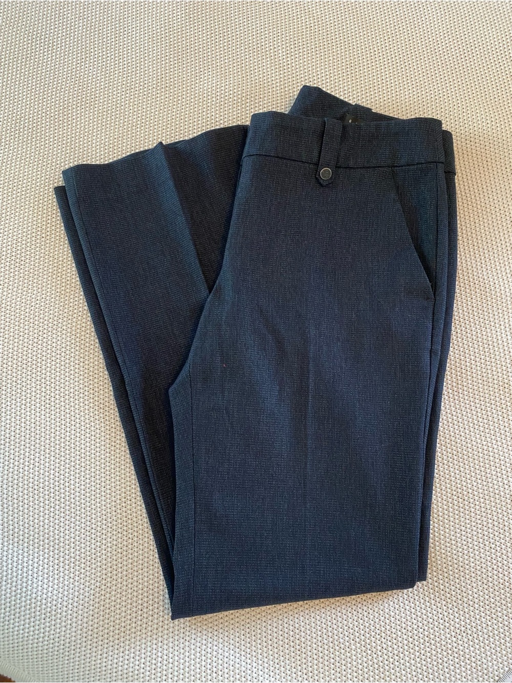 LOFT Dark Navy Straight-Leg Trousers - Picture 10 of 15
